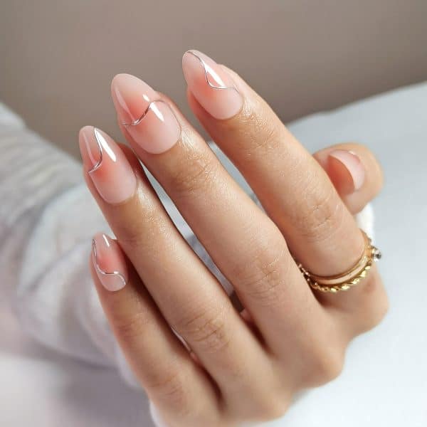 Argent Précieux — Amande Design 3D Argenté | ONAILZ