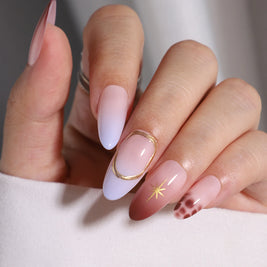 Prisme Royal — Amande Violet & Brun, Lignes Dorées | ONAILZ