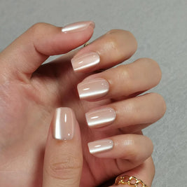 Sable Félin — Carré Court Cat Eye Beige | ONAILZ