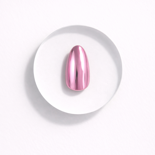 Pink nacré Chromé  — Ovale Court Rose Émaillé | ONAILZ