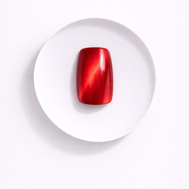 Rubis Félin — Carré Moyen Cat Eye Rouge | ONAILZ