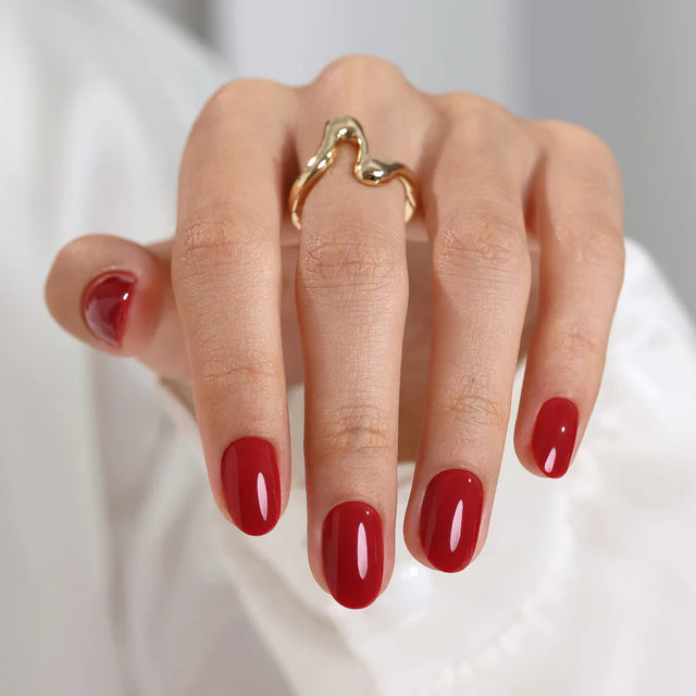 Rubra — Arrondi court Rouge Intense Uni | ONAILZ