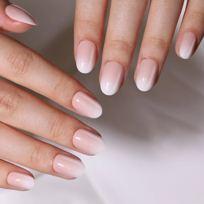 Voile de Lune — Ovale Moyen French Dégradée Glazed | ONAILZ