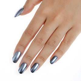 Argentum – Ongles oval argent chrome glossy