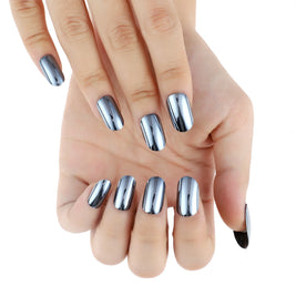 Argentum – Ongles oval argent chrome glossy