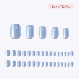 Bleu Azur — Carré Bleu Clair Émaillé | ONAILZ