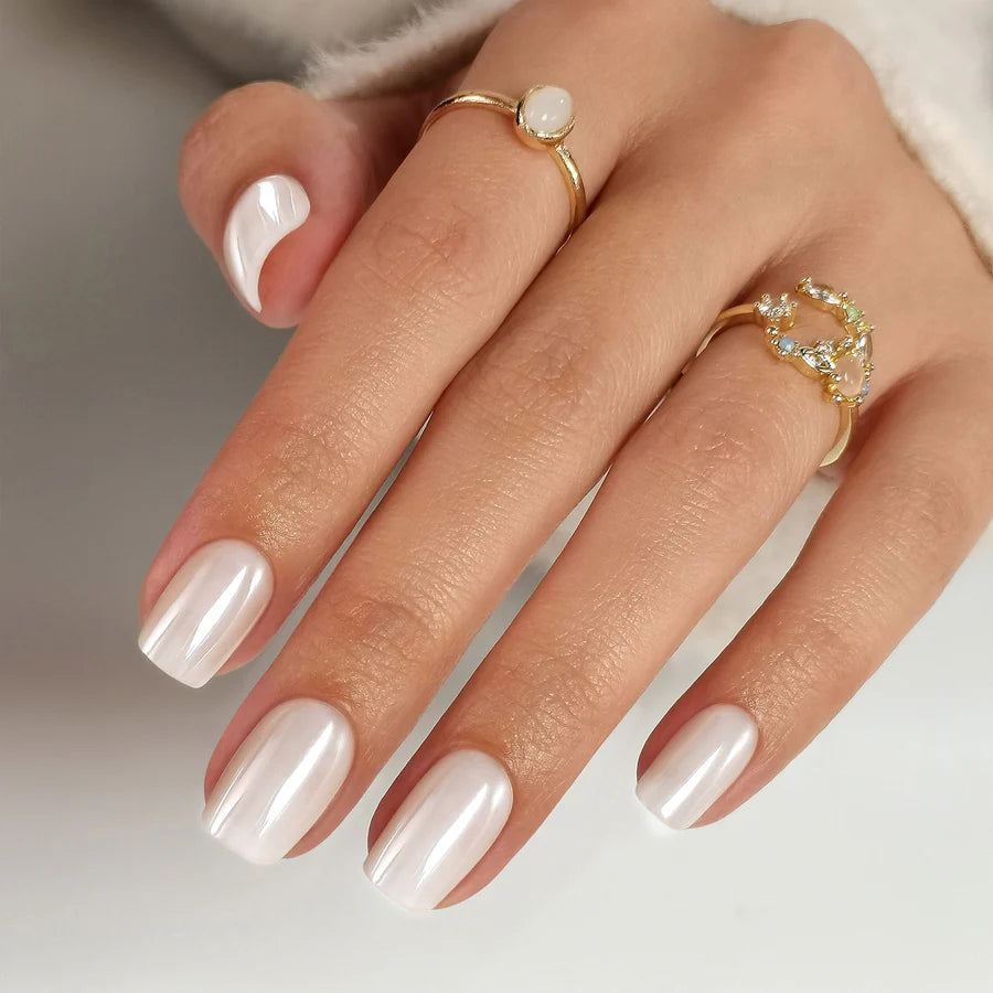 Nacré Chromé — Blanc Émaillé | ONAILZ