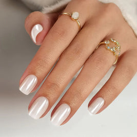 Nacré Chromé — Blanc Émaillé | ONAILZ