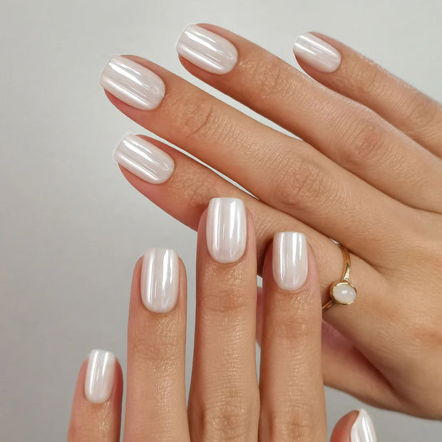 Nacré Chromé — Blanc Émaillé | ONAILZ