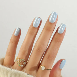 Bleu Azur — Carré Bleu Clair Émaillé | ONAILZ