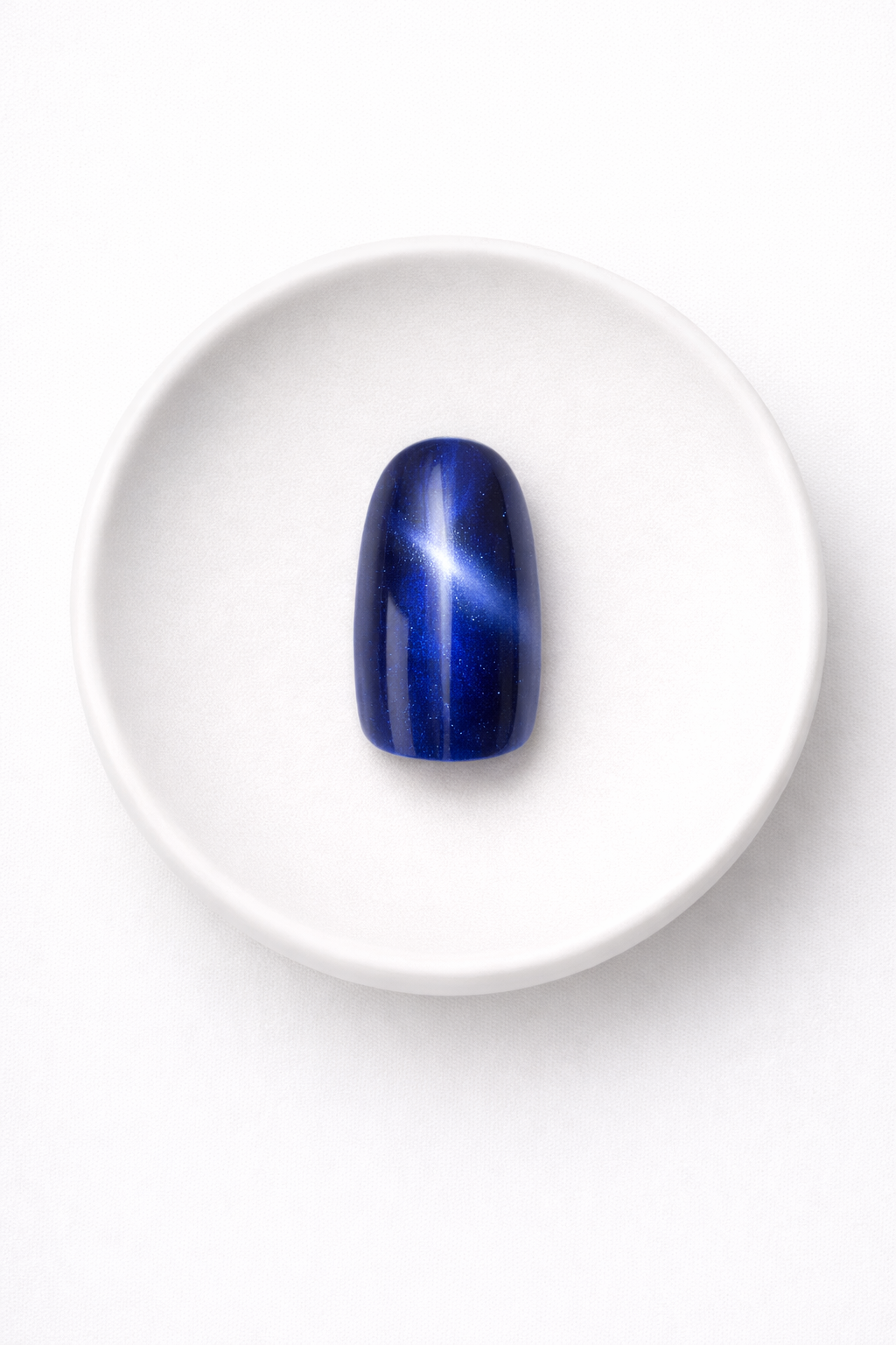 Saphir Magnétique — Ovale Cat Eye Bleu Glitter | ONAILZ