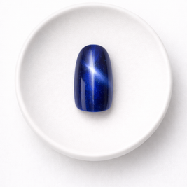 Saphir Magnétique — Ovale Cat Eye Bleu Glitter | ONAILZ