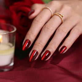 Bordeaux Félin — Amande Cat Eye Rouge Vin | ONAILZ